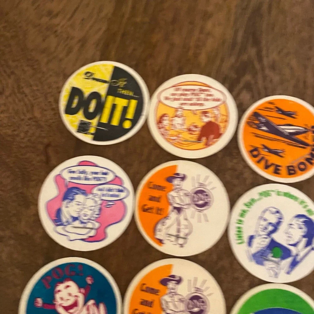 Vintage 90s POGs Lot 30pc World POG Federation Milk Caps Comics Linen Stapled